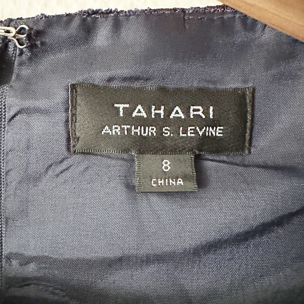 Tahari ASL‎ Sleeveless Sheath Navy & Black Shimmer Mini Dress women's size 8 - Picture 11 of 15